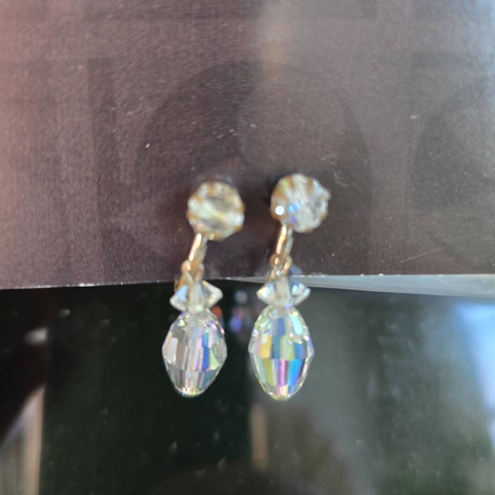 Crystal Drop Dangle Earrings - Iridescent